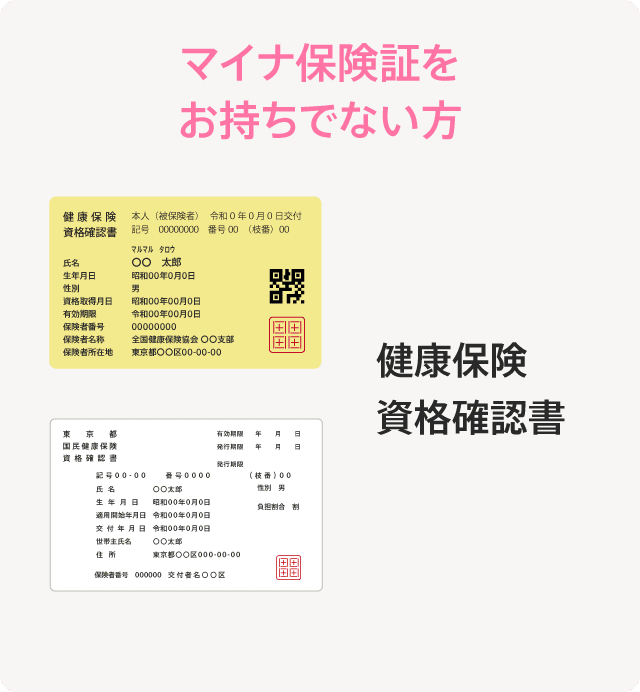 マイナ保険証をお持ちでない方：健康保険資格確認書